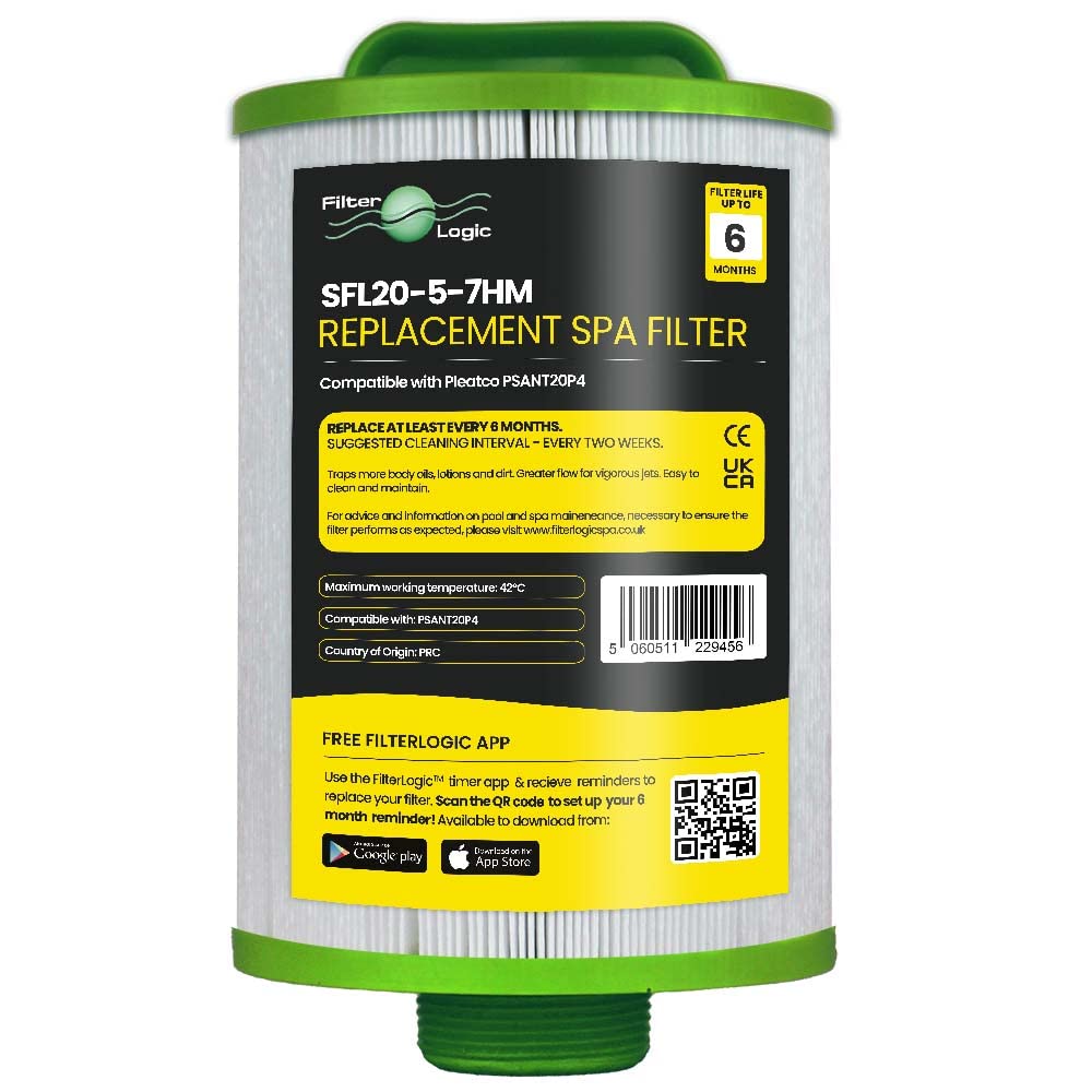 FilterLogic SFL20-5-7-HM Hot Tub Spa Filter compatible with Pleatco PSANT20P4