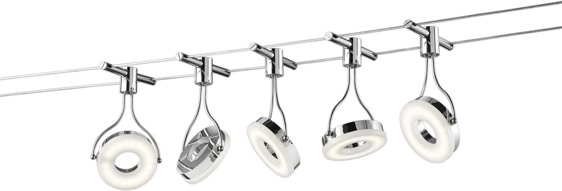 Trio Leuchten LED Tension Wire System Spotlights - Titanium-Coloured - 770010587 Rennes Grey [Energy Class A++]