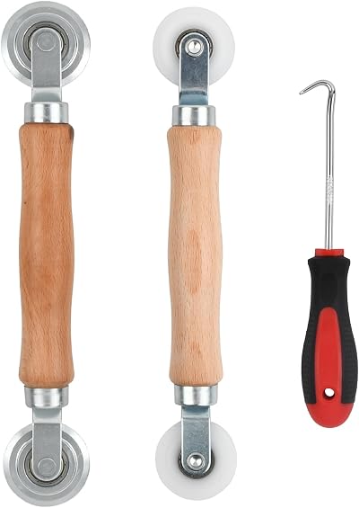 Rundago 3pc Tool Set: 2x Piping Roller, 1x Rubber Strip Hook for Window Grille