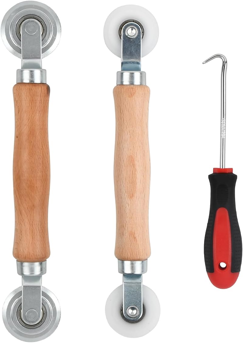 Rundago 3pc Tool Set: 2x Piping Roller, 1x Rubber Strip Hook for Window Grille