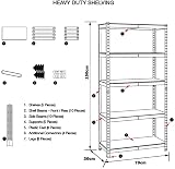 TAHA Heavy Duty 5 Tier Storage Racking Shelving Boltless 1500x700x300mm Blue view 2