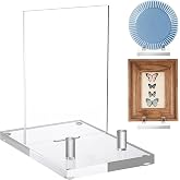 Yousoontic Acrylic Book Display Stand Clear Easel Stand, 4 x 8 x 10 Inch | Clear Photo Holder for Pictures, Magazine Rack, Ac