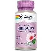 SOLARAY Hibiscus Flower Extract Sabdariffa Supplement - 250 mg, Healthy Cardiovascular Function Support for Men and Women, Non-GMO, Vegan Capsules - 60 Count VegCaps