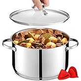 GOURMEX 6L Induction Casserole | Stainless Steel Pot with Glass Cookware Lid | Interior Measurement Markings | Compatible wit