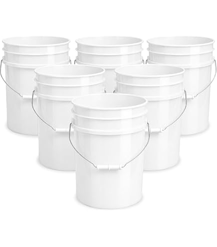 Amazon.com: Leaktite 5GLSKD 5 Gallow White Plastic Bucket/Pail w