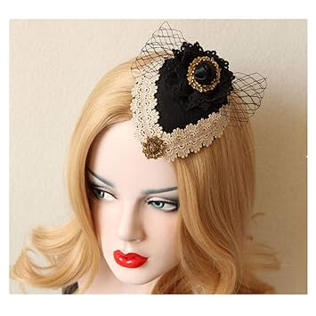 Amazon Com Mini Steampunk Costume Lace Top Hat Hair Clip For Men