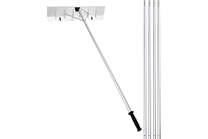 FAITIO Snow Roof Rake, 4.78’-19.88’ Extendable Rake for Snow Removel, Lightweight Tool with 24.61 in Aluminum Blade, Also for Leaves Debris Removal