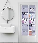 MISSLO 2 Pack Over the Door Organizer with 5 Mesh Pockets Grey view 2