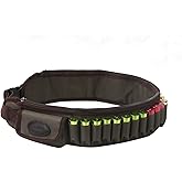 TOURBON Hunting Shooting Shotgun Shell Holder Adjustable Cartridge Belt Waist Ammo Bandolier with Two Pockets