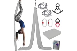 PRIOR FITNESS Aerial Silks Kit Colorful 9/15/20 Yards 40D Nylon Fabric Hammock Set With Hardware & Guide for All Levels Of Aerial Yoga Practice and Acrobatic Flying For Adults Aerial silk