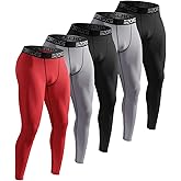 Mexholin 5/6 Pack Men’s Compression Pants Performance Athletic Baselayer Leggings Running Tights for Workout Basketball