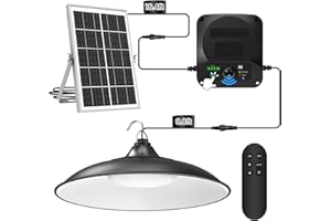 ETETALE Solar Shed Lights Indoor Outdoor, 3200LM Motion Sensor Pendant Light Daytime Available with Remote & Button Control, IP65 Waterproof 4 Lighting Modes for Barn Garage Gazebo Chicken Coop Shop - 1 Pack