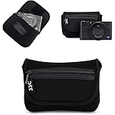 JJC Compact Camera Case Pouch Sleeve for Canon G7X G9X SX620 Sony ZV-1 II ZV1 ZV-1F ZV1F RX100 VII VI VA IV Olympus TG-7 TG-6 TG-5 TG-4 Fuji XP140 XP130 XP90 & More Cameras below 4.4 x 2.6 x 1.5