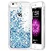 Caka iPhone 6 6S Plus Case, iPhone 8 Plus Case for Girls Glitter Flowing Liquid Floating Luxury Bling Sparkle Soft TPU Case for iPhone 6 Plus 6S Plus 7 Plus 8 Plus (5.5 inch) (Blue)