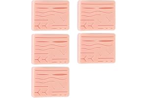 Spectabilis 5pcs Suture Practice Pad Realistic Three-Layer Silicone Skin Kit with 14 Pre-Cut Wounds, Best Gift for Medical Students Training