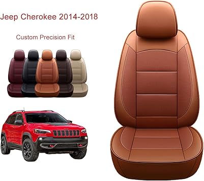 Amazon Com Oasis Auto Custom Fit Pu Leather Seat Cover Full Set Compatible With Jeep Cherokee 2014 2018 Orange Automotive