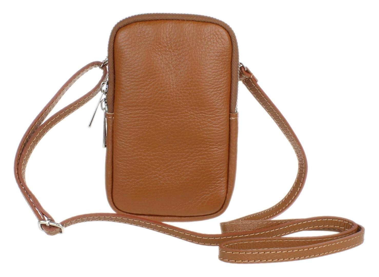 Girly Handbags Womens Genuine Leather Crossbody Phone Bag Mini Purse Small Medium Tan