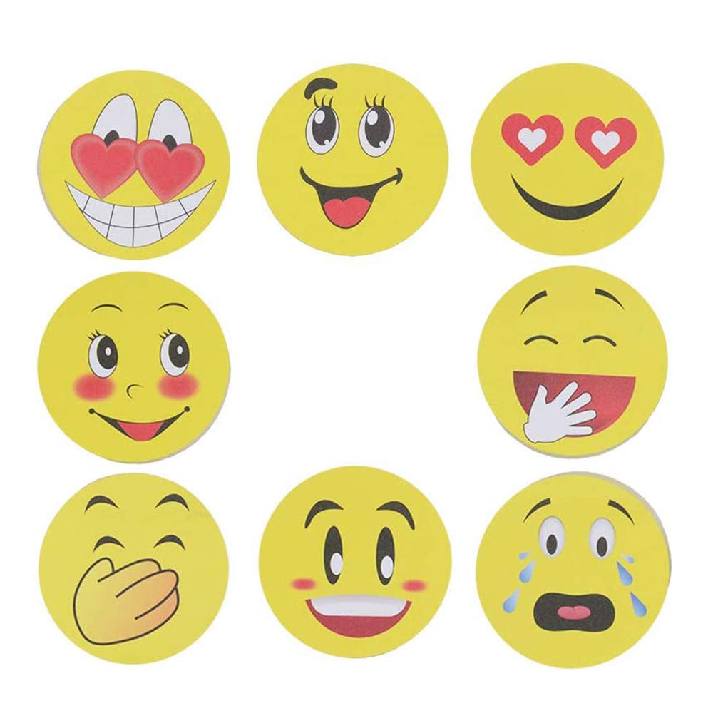 whatUneedSticky Notes, 10 Pack - 100 Sheets Per Pad - 10 Different Expressions - Removable Adhesive for Children