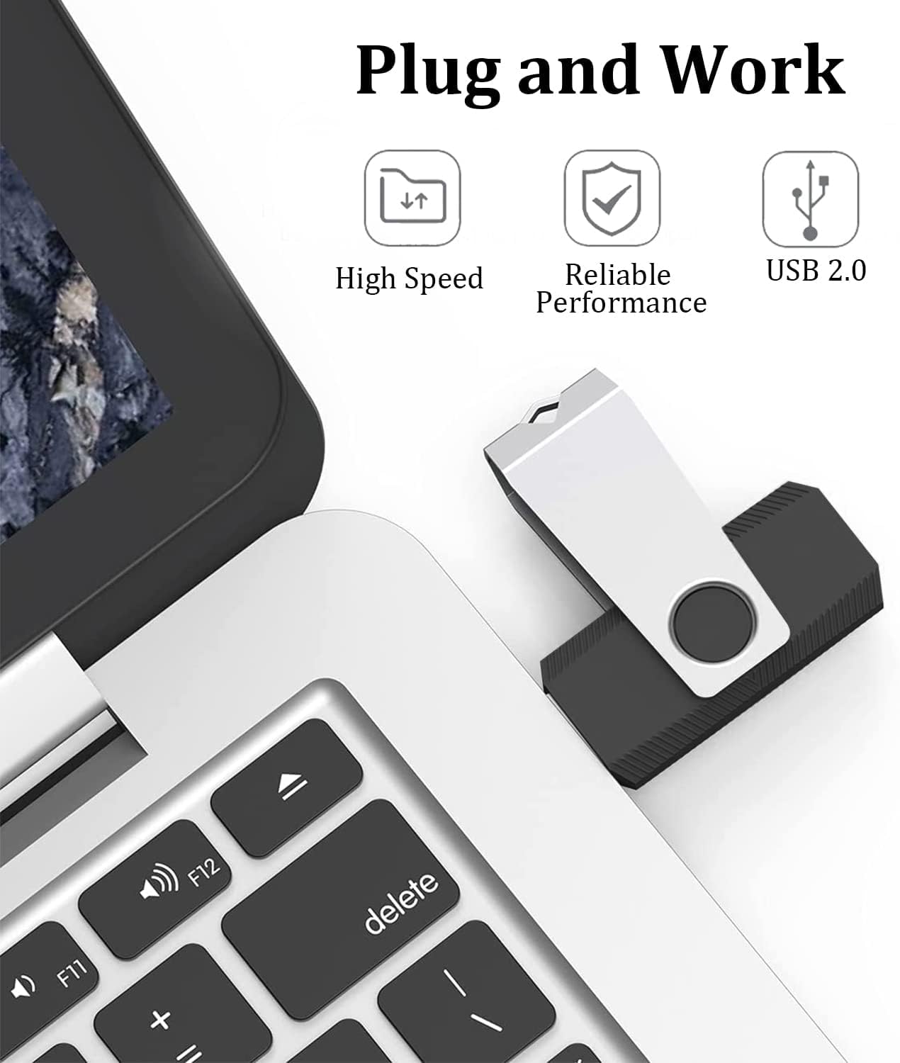 1GB USB 2.0 Flash Drive 2 Pack Wooolken Thumb Drives Jump Pen Drive Memory Stick with LED Light and Lanyards for Storage and Backup(1G, 2 Colors: Black Blue)