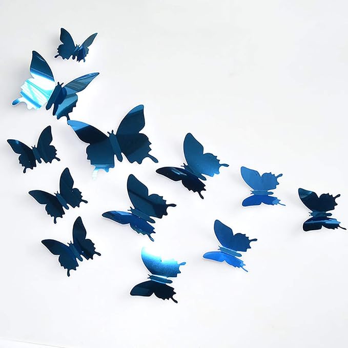 Mirror Butterfly Wall Stickers 3D Removable DIY Mirror Art Wall
