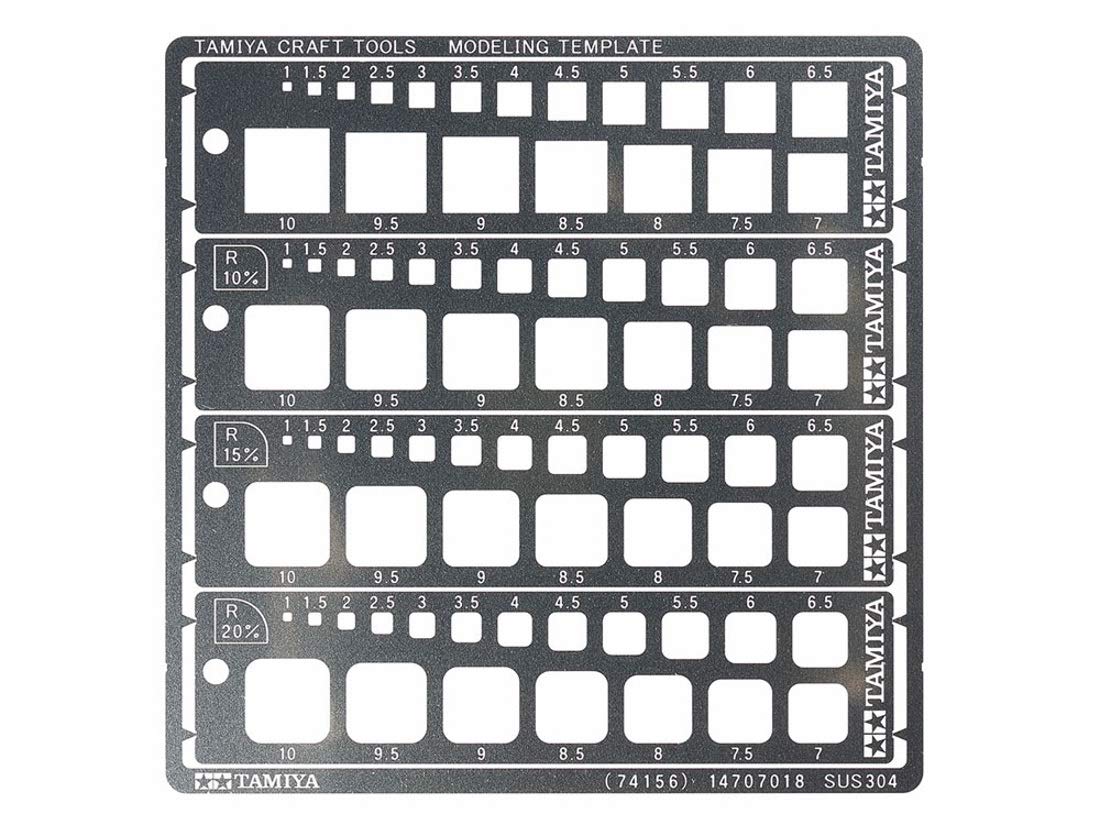 TAMIYA Modeling Square Stencil 1-10 mm (4) PE, Model Making, Accessories