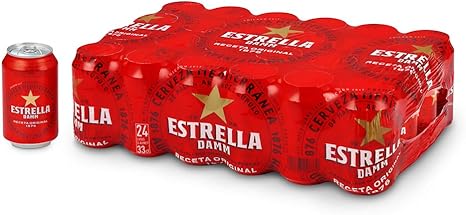 Cerveza Estrella Damm Pack de 24 Latas 33cl: Amazon.es ...