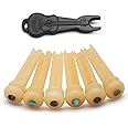 MAXCHEER 6Pcs Guitar Bone Bridge Pins Natural Bone Color Replacement Parts with Abalone Dot
