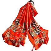 Trillion London® Spring Collection Silk Scarf - Silk Neck Scarf For Women - Ladies Lightweight Scarves Shawl Wraps 70" x 35"