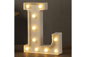 HXWEIYE Light Up Letters L, LED Marquee Letters Light Sign 26 Alphabet and 10 Number Big Lights Letter for Party Birthday Bar Battery Powered Christmas Decor Letter Lights (Warm White)