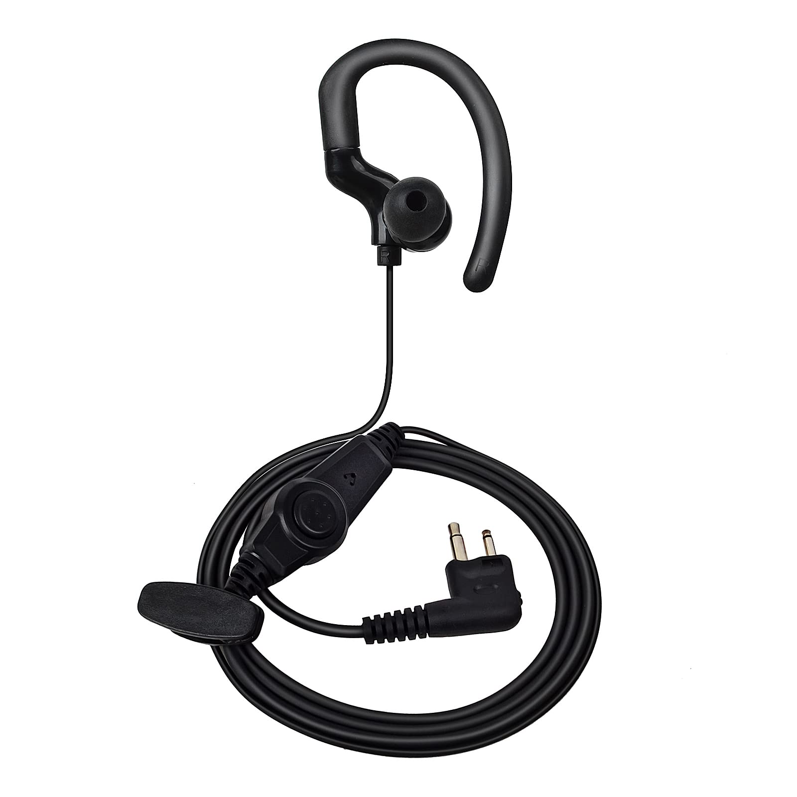 UAYESOK G Shape 2 Pin Serveillance Radio Earpiece Headset for Motorola CP040 CP200 GP300 DP1400 HYT Midland Walkie Talkie 2 Way Radio with PTT Mic Microphone