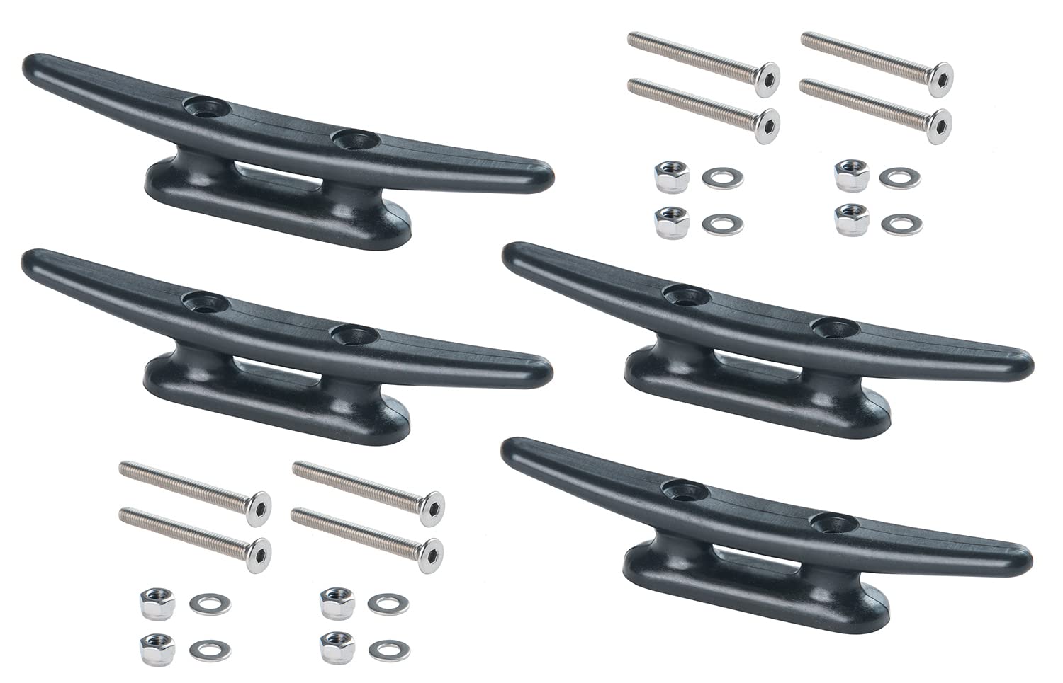 New Marine 4 Nylon Brackets in Black or White Various Sizes Including V4A Screws, Black, 100 mm