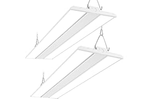 Hykolity 2 Pack 4FT LED Linear High Bay Shop Light, 250W LED Shop Light, 31250lm 125LM/W, 100-277V, 0-10V Dim, 5000K Daylight Linear Hanging Light for Warehouse Workshops, UL Listed, 5 Years Warranty