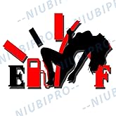 Hot Girl Funny car Stickers, High Gas Consumption Decal, Fuel Gage Empty Vinyl Reflective dent fix Sticker and Decal, Beauty Stickers for Jeep Men Trucks Motorcycle Laptop Skateboard Luggage Bottle