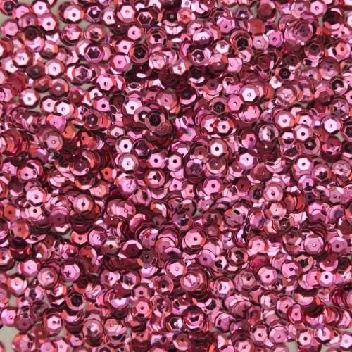 6mm CUP SEQUINS Facet PAILLETTES ~ Metallic Rich Candy Pink ~ Made in USA Loose for embroidery, applique, arts, crafts, bridal wear and embellishment