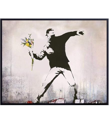 Amazon.com: Flower Bomber by Banksy (Reproduction) 24