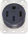 KELLEMS HBL9450A 3 Pole 4 Wire, Flush, 50A 125/250V, 14-50R, Single, Receptacle, Straight Blade, Black