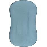 Muslin Baby Lounger Cover Soft Organic Cotton Slipcover Fits Newborn Lounger for Baby Boys and Girls (Blue)