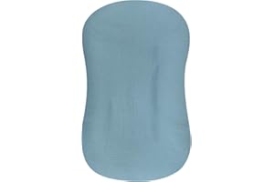 HOOYAX Muslin Baby Lounger Cover Soft Organic Cotton Slipcover Fits Newborn Lounger for Baby Boys and Girls (Blue)