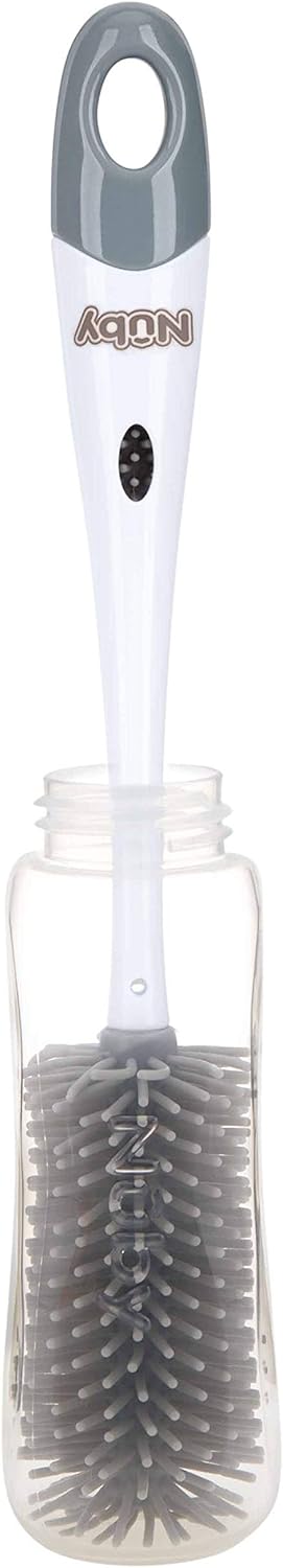 Nuby - Bottle Brush & Holder Silicon - 1 Piece, Green - Image 3