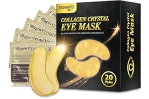 NEWGO Under Eye Mask Patches 20 Pairs Eye Gel Pads, 24K Gold Under Eye Pads Eye Mask Moisturizer Natural Collagen Eye Gels Reduce Wrinkles, Puffy Eyes, Dark Circles, Eye Bags