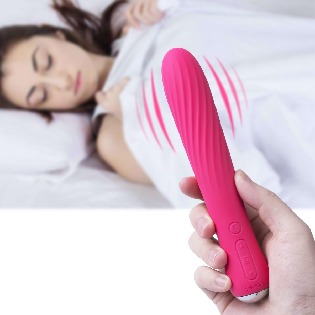 SVAKOM Anya Intelligent Vibrator Sex Toy Waterproof Rechargeable Stimulator Massager Powerful with Heating Function for Women (Plum Red)