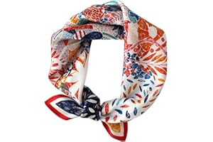 MEISEE 100% Mulberry Silk Scarfs Small Square Scarf 21" x 21" Neck Scarf Breathable Lightweight for Women Gift Packed