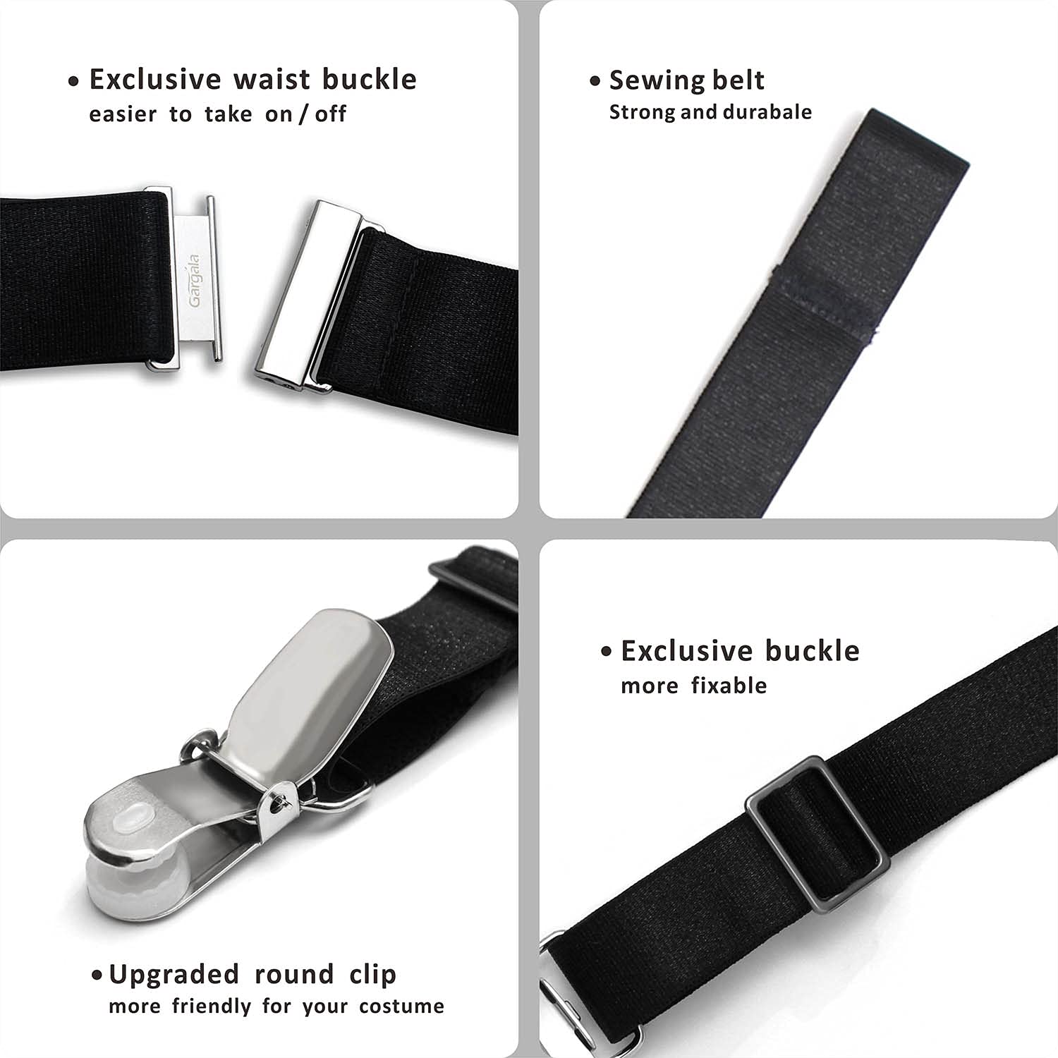 GARGALA Garter belt for Women Simplicity Sexy Socks Suspender for Thigh High Stockings with 4/6 Metal Clips