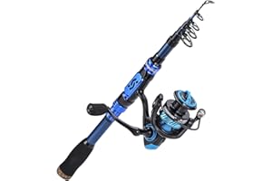 Sougayilang Fishing Rod Reel Combinations, 24 Ton Carbon Fiber, Portable Telescopic Fishing Rod Spinning Reels for Travel Sal