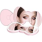 Impressions Vanity Hello Kitty Bow LED Compact Mirror, Double Sided Cute Travel Makeup Mirror, Soft Touch Button with Slide Down Auto Shut Off (Large)