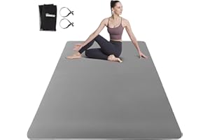 UMINEUX Large Yoga Mat for Men and Women - 6'x4'x6mm, Extra Wide TPE Fitness Mat for Home Gym Workout, Non-Slip, Perfect for Barefoot Exercise (Yoga, Pilates, Stretching, Meditation)