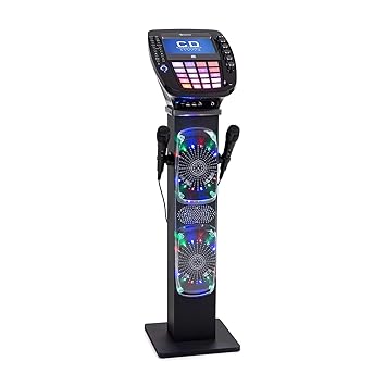 Auna Karabig Dispositivo Karaoke Lettore Karaoke Kit Karaoke Bluetooth 2 Microfoni Dinamici Funzione Di Registrazione Effetti Led Lettore