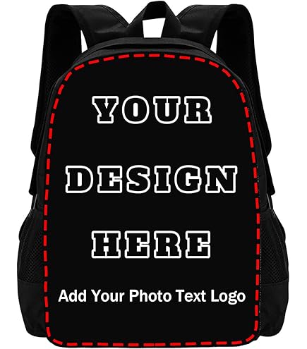 UJDUYSD Custom Backpack for Mens Womens, Personalized Backpacks with Photo Text Logo, Customize Casual Large Capacity with Compartments Laptop Bags for Travel, Camping 17