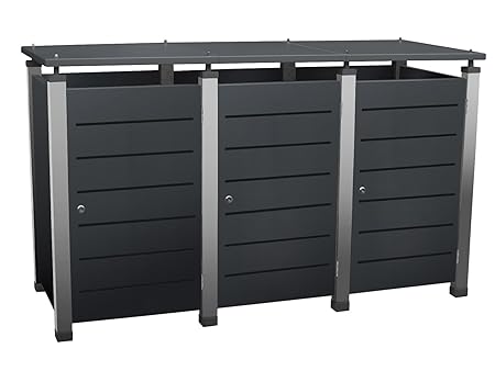 Mülltonnenbox für 3 Tonnen zu je 240 Liter, Modell Pacco