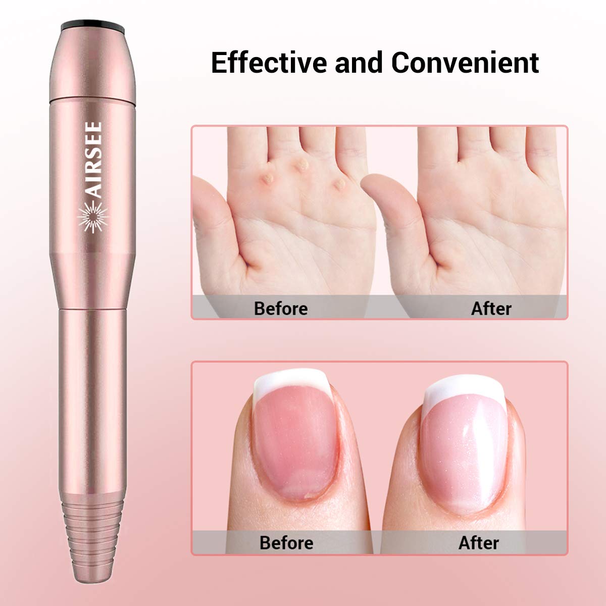 AIRSEE Portable Electric Nail Drill Professional Efile Kit For Acrylic, Gel Nails, Polishing Shape Tools with 11Pcs Nail Drill Bits, 26 Sanding Bands, Glass Nail File, Manicure Set, Nail Brush (Gold): Beauty